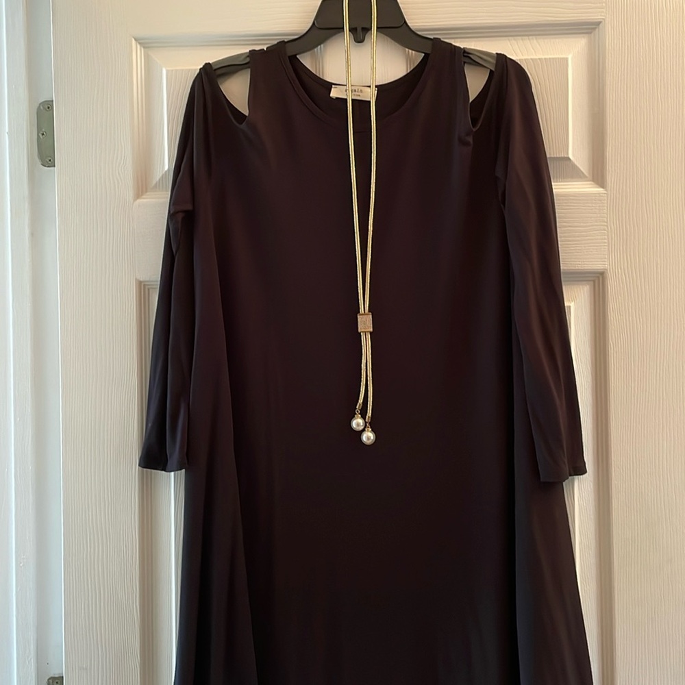 Ladies a.gain cold shoulder a-line dress